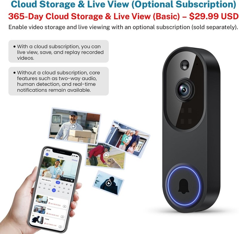 Camera Timbre De Puerta HD Wifi Inalambrico Con Camara Audio Y Video Para Casa gallery