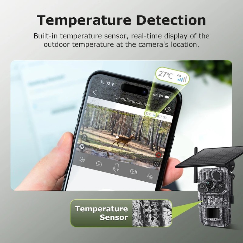 2PCS 4G LTE Cellular Trail Camera 5MP Solar Hunting Camera Night Vision gallery