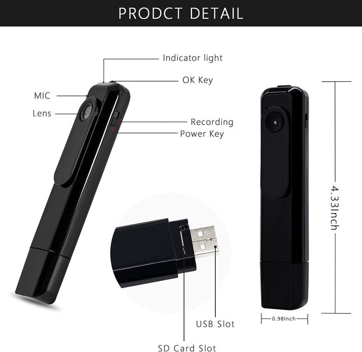 Mini Body Camera Portable Wearable Clip Pocket Cam Video Recorder 1080P gallery