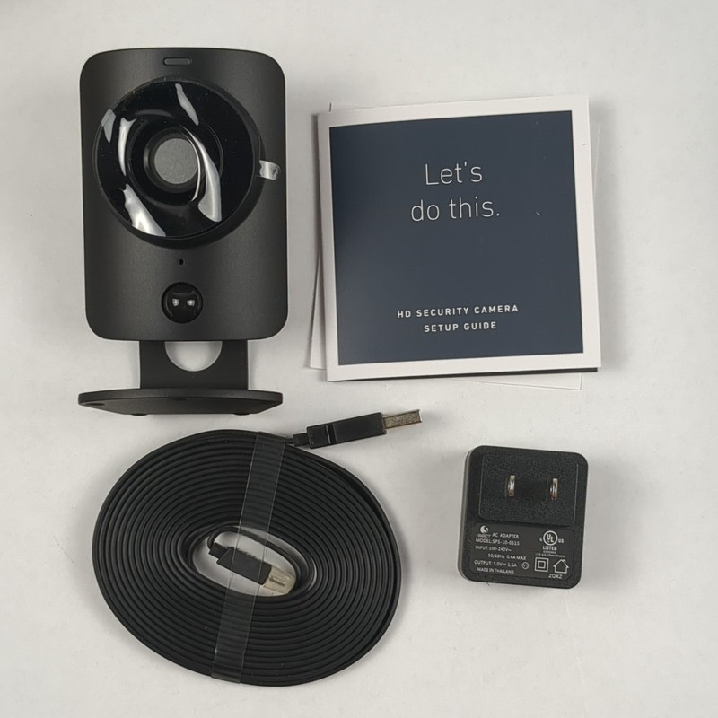 SimpliCam 1080p FHD Indoor IP Security Camera, Wired Wi-Fi, Black, Bracket gallery