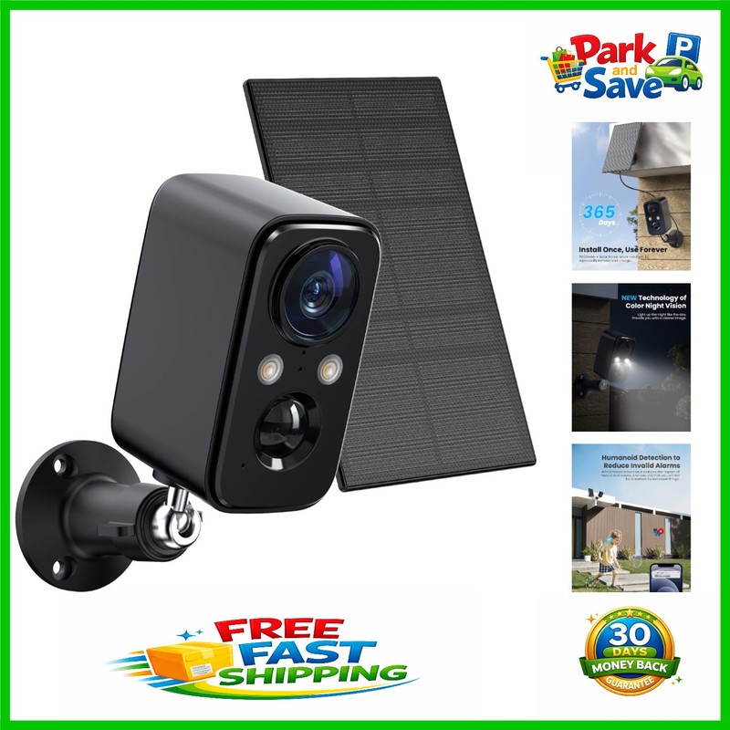 Advanced Wireless Security Camera with PIR Detection & Solar Charging 1080p