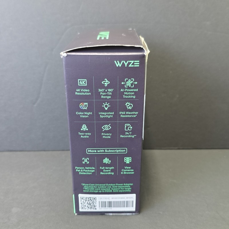 Wyze Cam Pan v4 4K Security Camera Color Night Vision Zoom Pan Tilt Open Box gallery