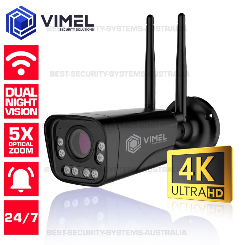 ULTRA HD 4K WIFI Outdoor Security Camera 5X Zoom LIVE Monitoring ONVIF NVR