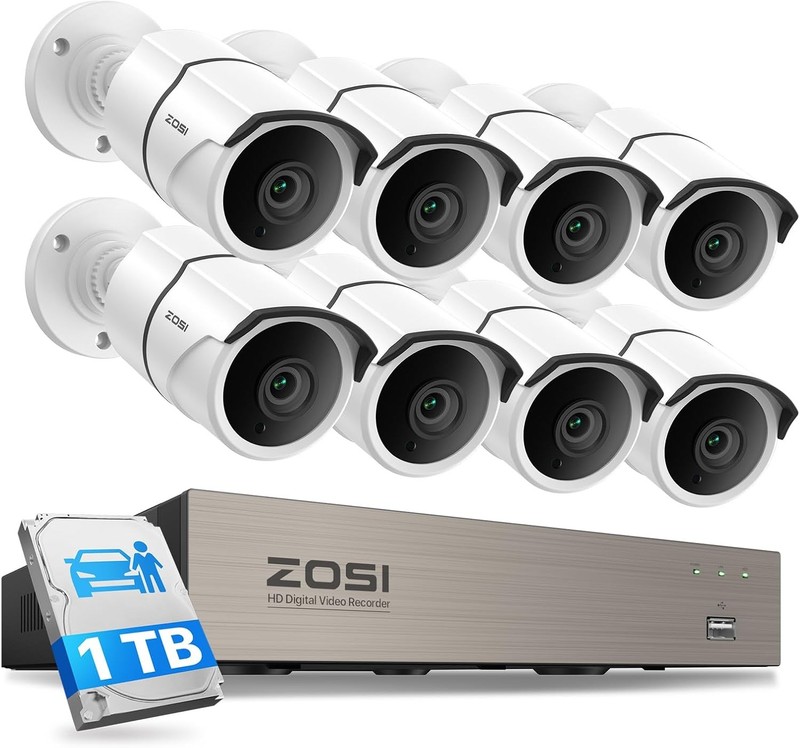 ZOSI 3K Lite Security Camera System 8 Bullet Cameras 1TB
