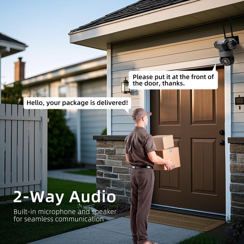 4-Lens Outdoor Security Camera Works without Wifi, No Subscription Fee gallery