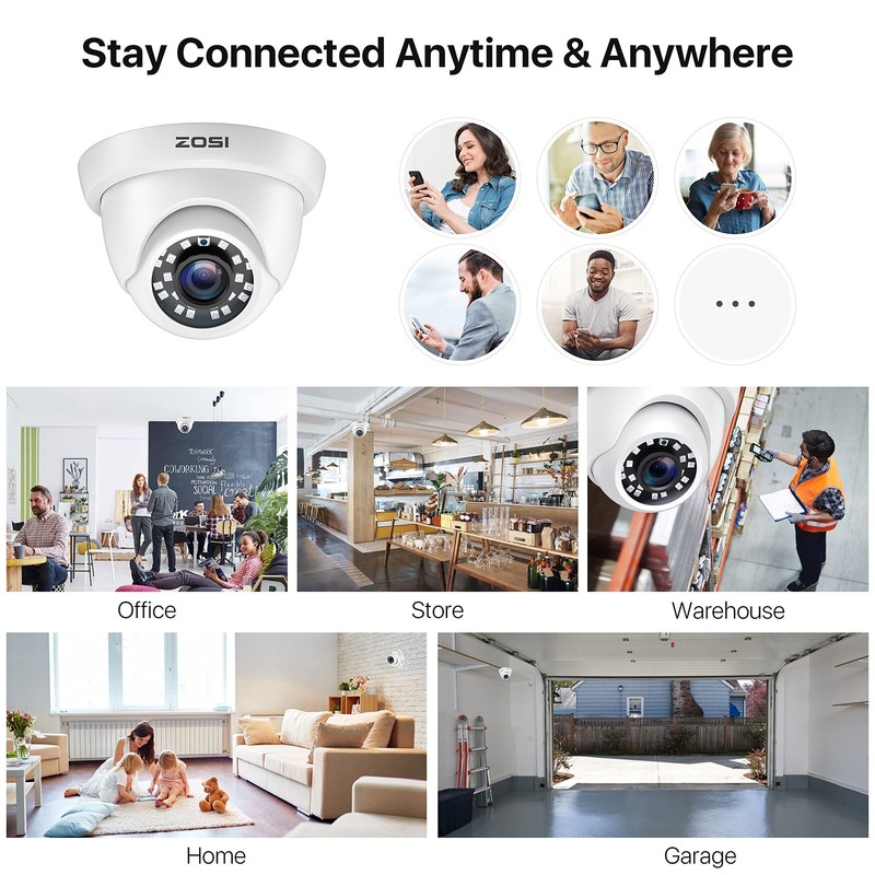 ZOSI 4 Pack 2MP 1080p HD TVI Home Security Camera Outdoor Indoor 1920TVL 24PCS gallery