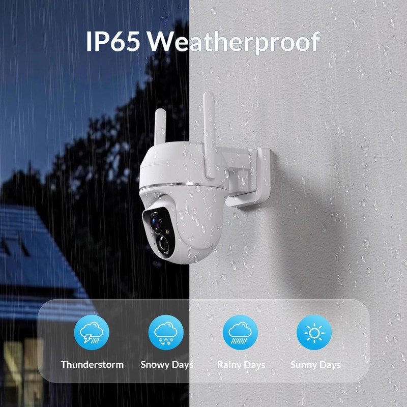 Vicohome 2K Solar Wireless WiFi Security Cameras Outdoor, 355° PTZ, Solar & B... gallery