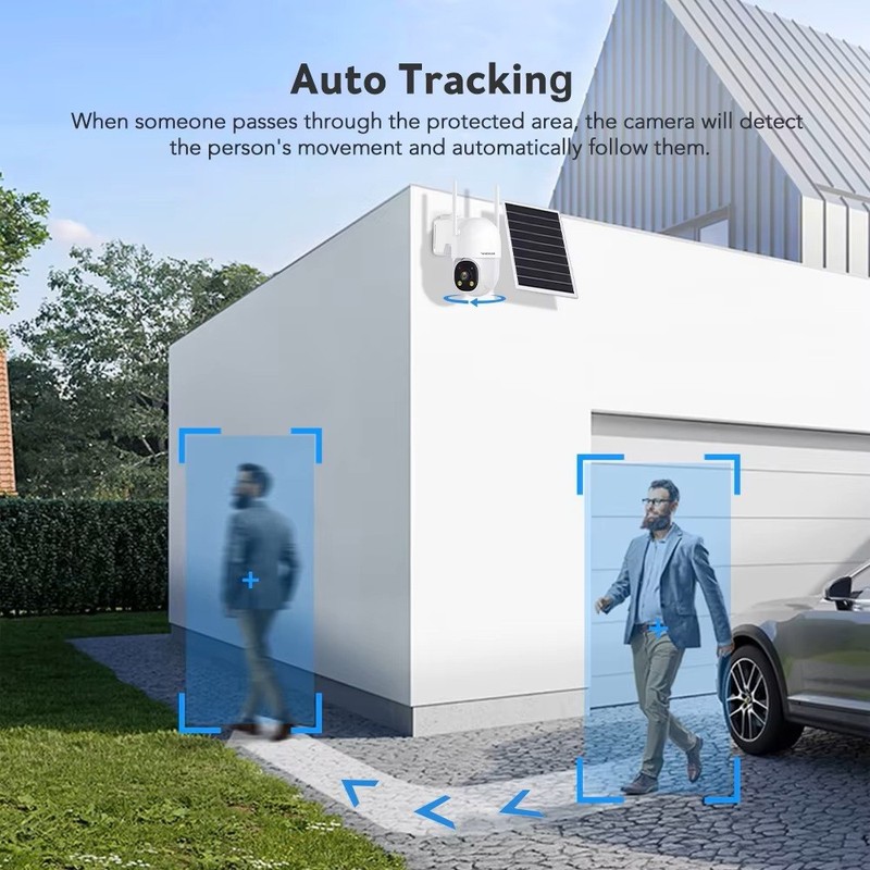 2.4G WIFI Solar Battery Outdoor 4MP HD Wireless Security Camera Two Way Audio gallery