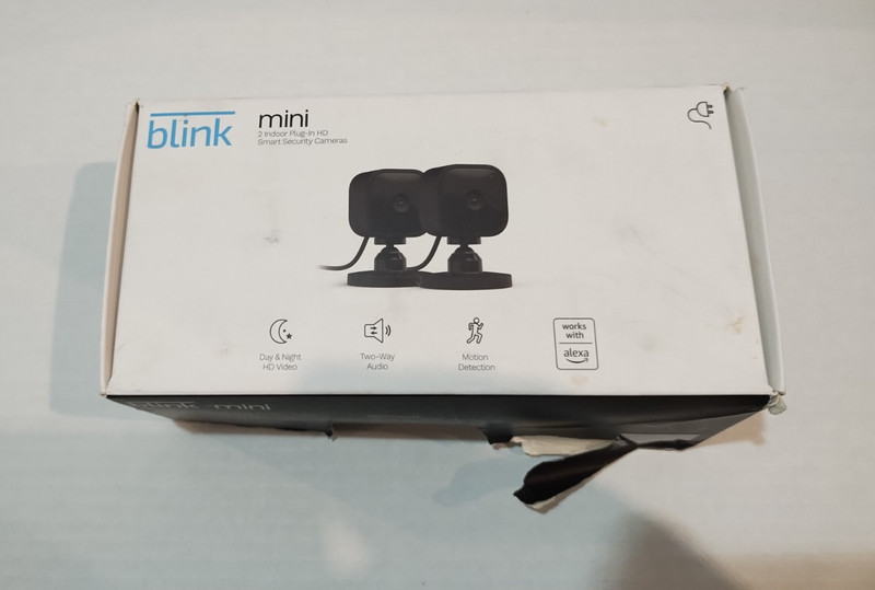 Blink Mini 2 Pack 1080p WiFi Security Camera Motion Detect Night Vision – Black