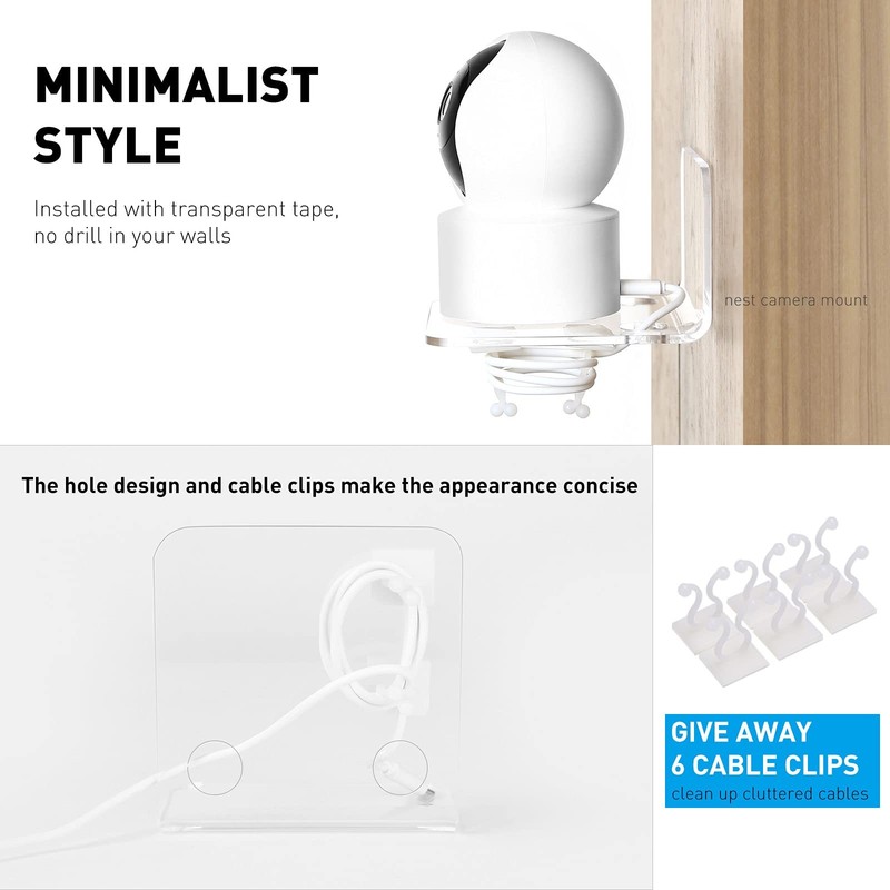 Acrylic Floating Wall Shelves Set of 3 for Security Cameras Baby Monitors gallery