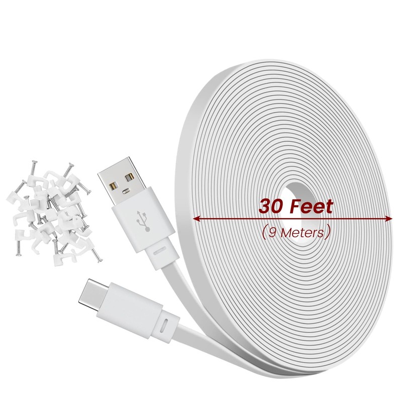 weishan 30ft USB C Cable 30 feet (Length), 0.7 inch (Thickness), White gallery