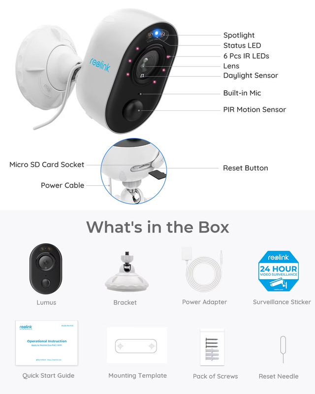 4MP Outdoor/Indoor Wifi Security Camera with Spotlight, Color Night Vision, 2-Wa gallery