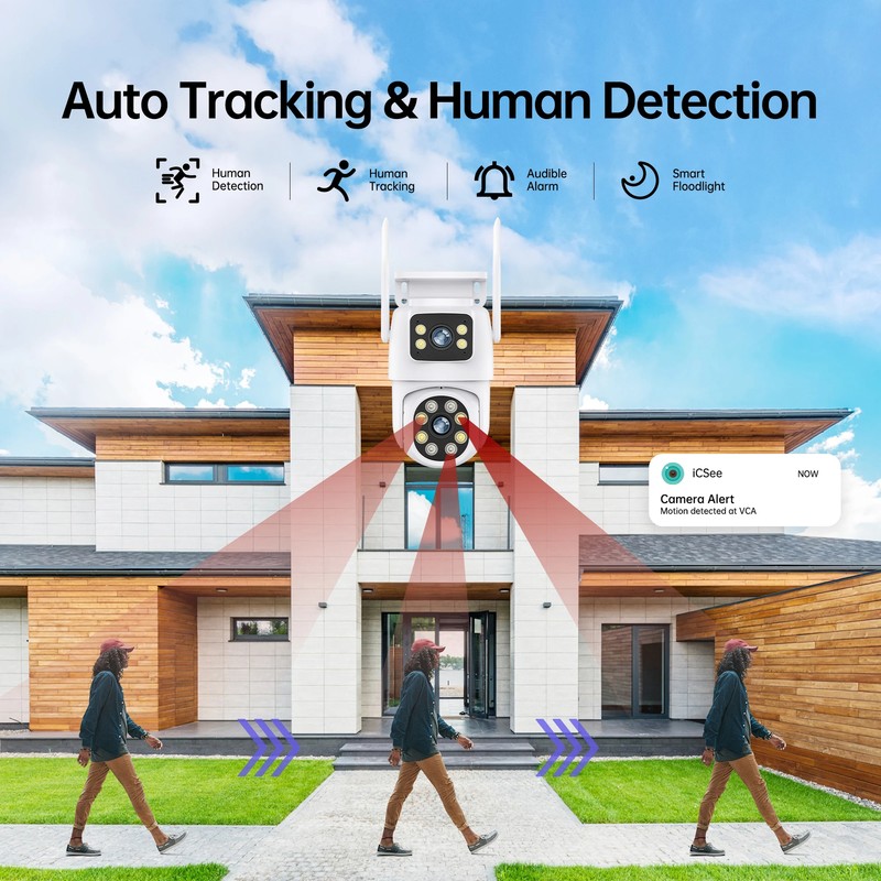 8MP 4K Wifi PTZ Camera Dual Len HD 10MP 5K Auto Tracking Wireless Outdoor Camera gallery