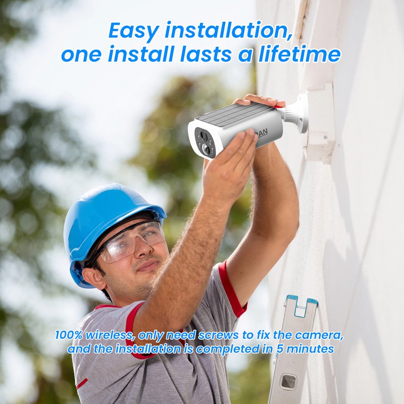 ANRAN 3MP Wireless Solar Powered WiFi IP Outdoor Security Camera AI Human Motion gallery