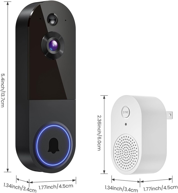 1080p Wireless Video Doorbell Camera, AI Human Detection, 2-Way Talk, Night Visi gallery