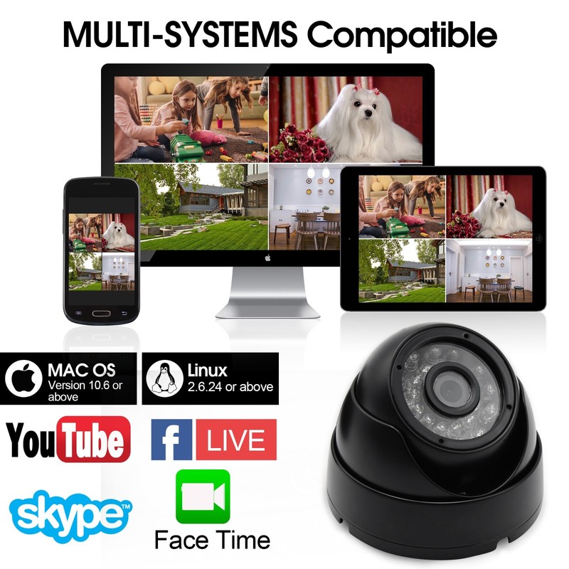 1MP Surveillance USB Camera Night Vision ELP 720P Webcam w/ 8mm Lens In/outdoor gallery