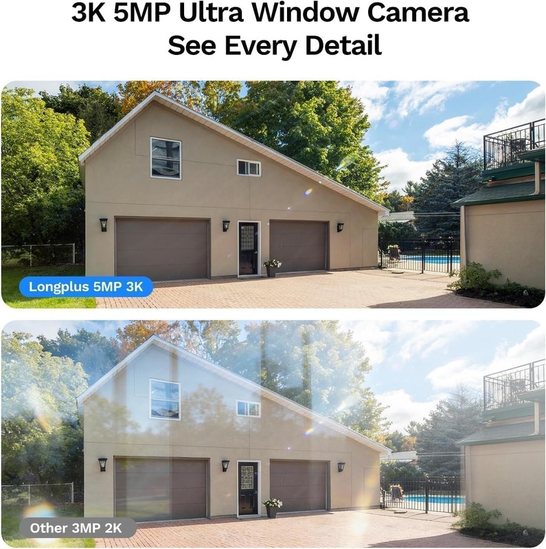 LongPlus 5MP 3K Window Camera with Night Vision 2.4ghz & 5ghz WiFi Safeview gallery