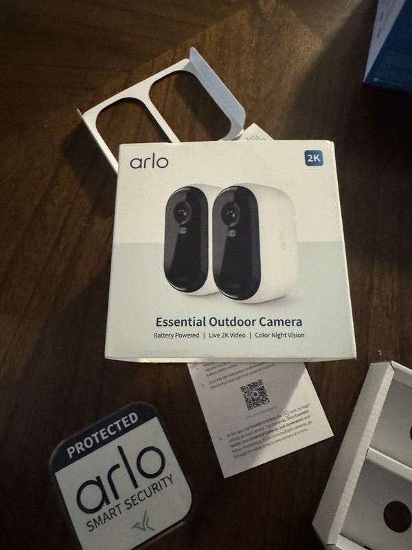 Arlo Essential Security Camera 2K Outdoor Indoor 2nd Gen 2 pack gallery