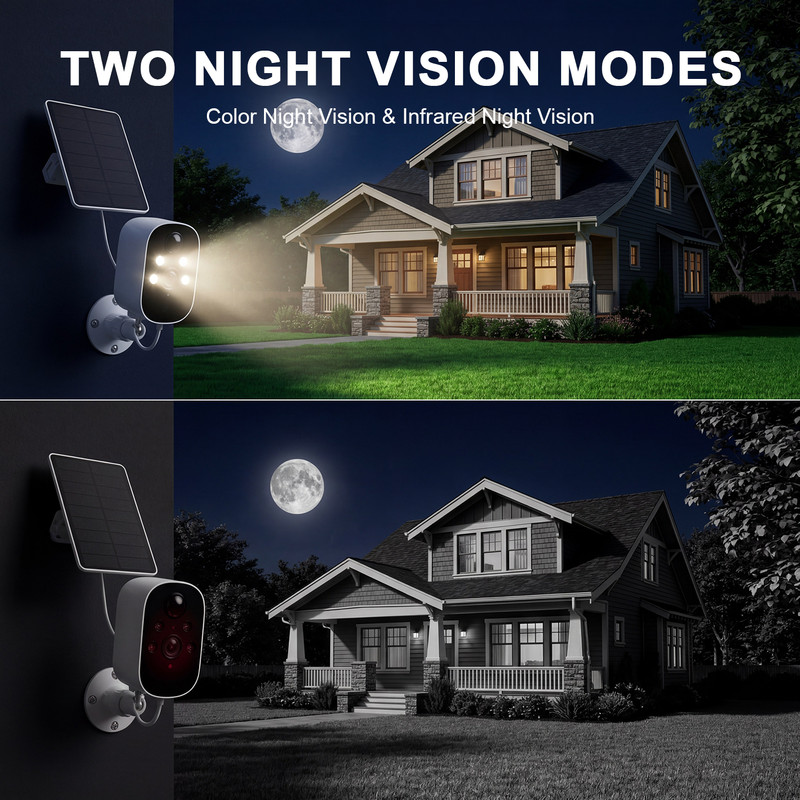2PK 3MP Solar Camera Outdoor Wireless Solar Battery Smart Camera CCTV 2K WiFi IP gallery