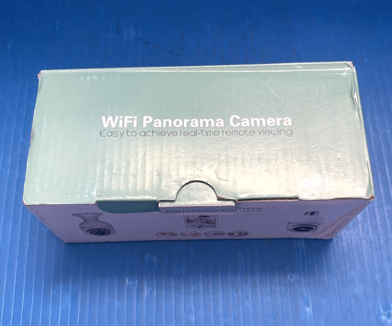 WiFi Bulb Camera 360° Panoramic Night Vision Two-Way Audio White Alexa
