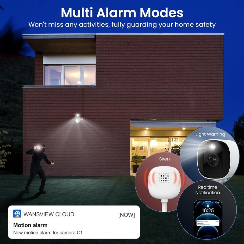 2K Cameras for Home Security, Indoor/Outdoor, Full Color, C1 2Pack | 2.4G Wir... gallery