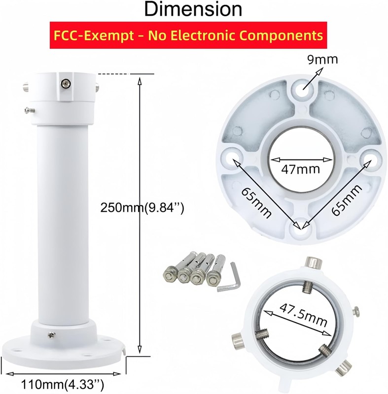 10"/25cm CCTV Camera Ceiling Mount Bracket, Security Surveillance Camera Ceil... gallery