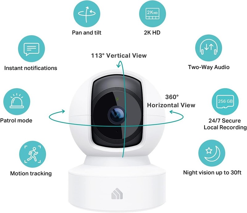 Indoor Security Camera 2K HD Night Vision Motion Detection Baby Pet Monitor gallery