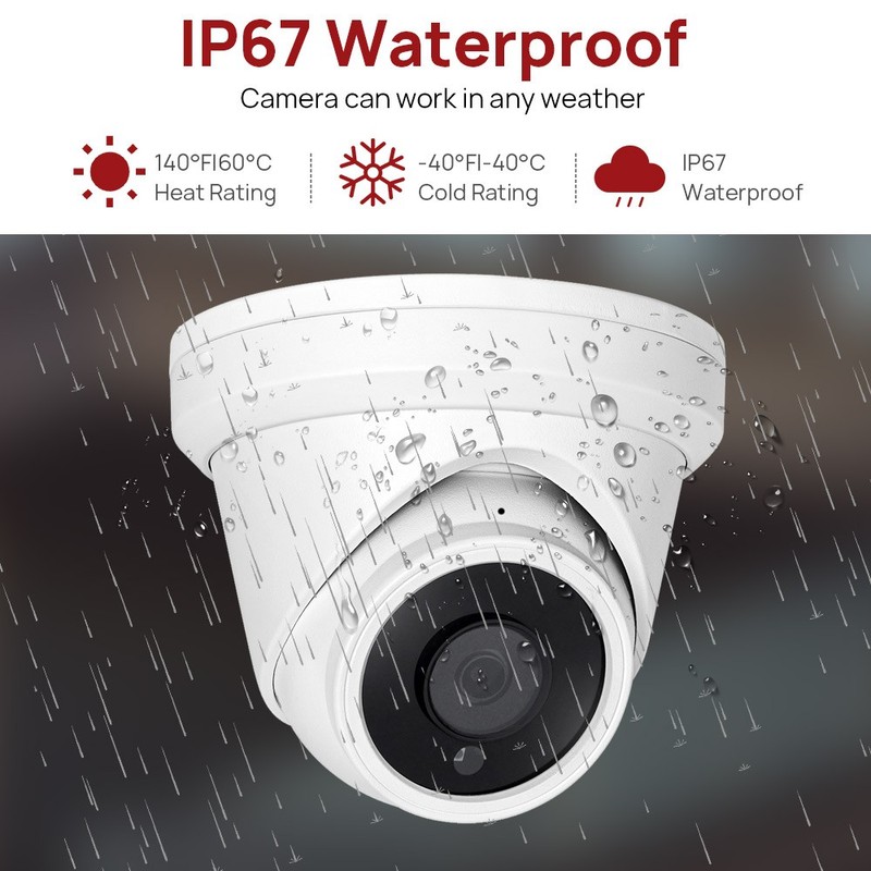 Vikylin 4K 8MP Security IP Camera Turret Home IR 30m MIC POE Outdoor Indoor CCTV gallery