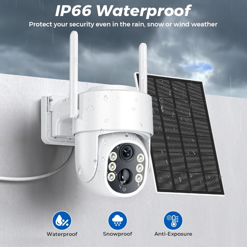 WiFi PTZ Outdoor Wireless Solar IP Camera 4MP HD Video Surveillance Camera CCTV gallery
