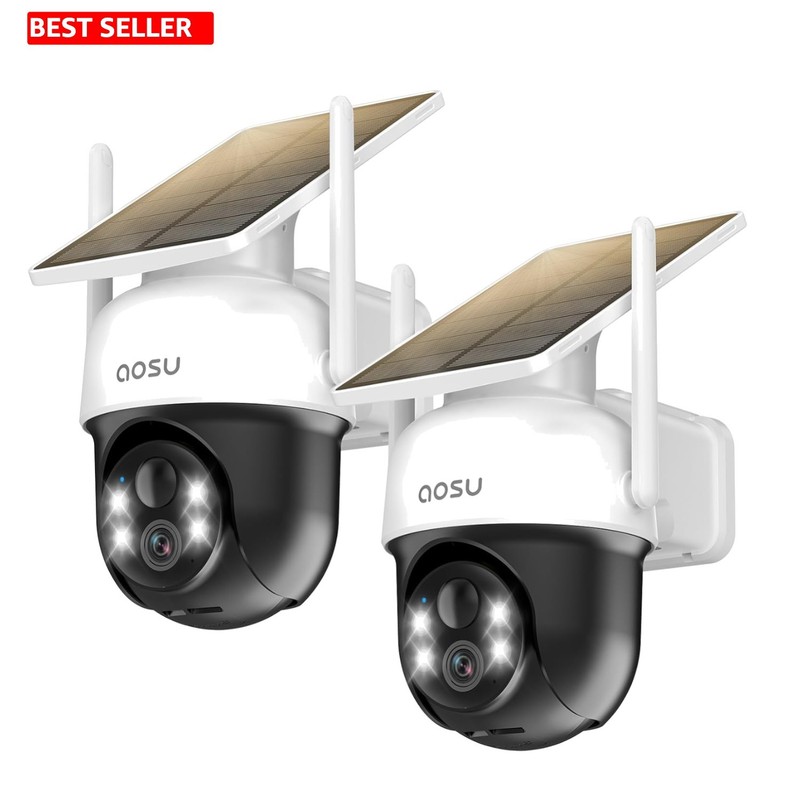 Outdoor Wireless Solar Camera – 2-Way Audio, Human Tracking, 2K Night Vision