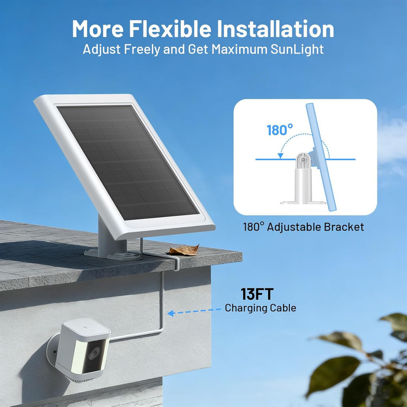 Solar Panel for Ring Camera, Compatible with Ring Stick up Cam Battery/Pro and S gallery