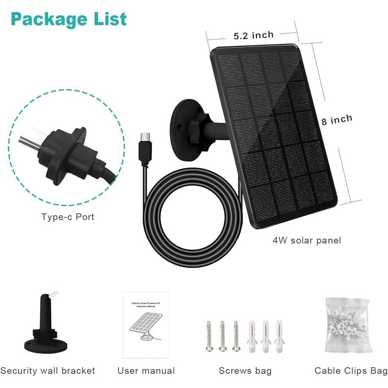 Solar Panel Blink Outdoor 4 Camera Waterproof High Efficiency USB-C Charging gallery