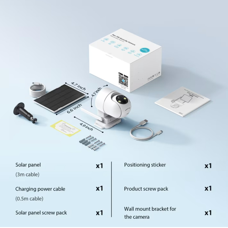 Solar Security Camera Wireless Outdoor, 2K WiFi Camera with 360° Coverage, Color gallery