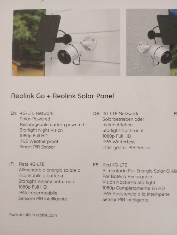 reolink go 4G/LTE camera and solar panel. Live view with reolink app. NEW in Box gallery