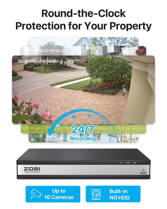 ZOSI 1080P Outdoor Security Camera System 16CH 2MP DVR Home Alert Motion Detect gallery