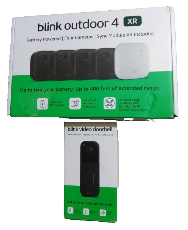 Blink Outdoor 4 XR Wireless Battery Operated Outdoor Security 4 Cam + Doorbell