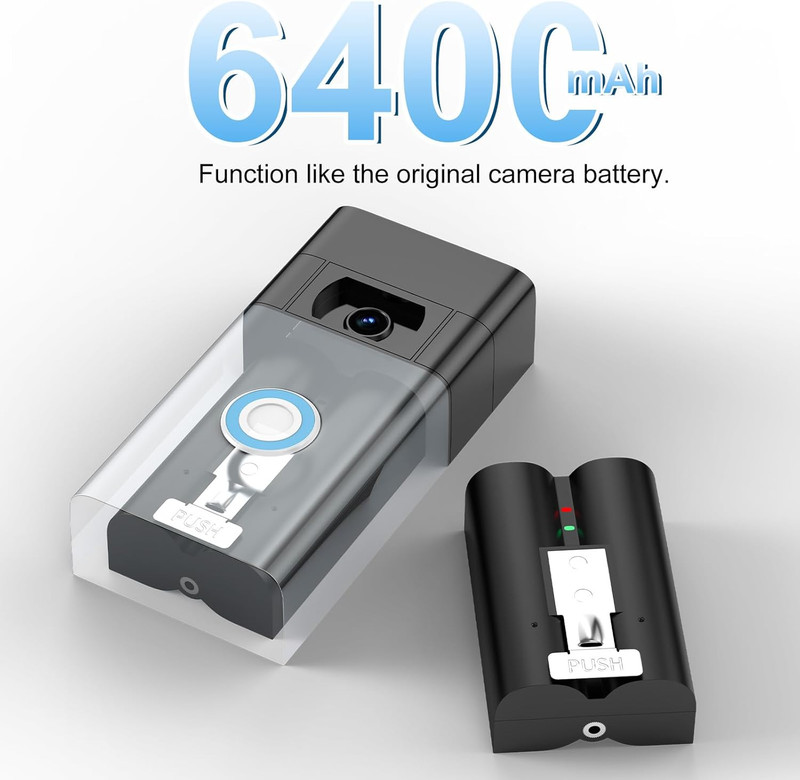 2-Pack Replacement Battery for Doorbell and Camera - 6400Mah Rechargeable Camera gallery