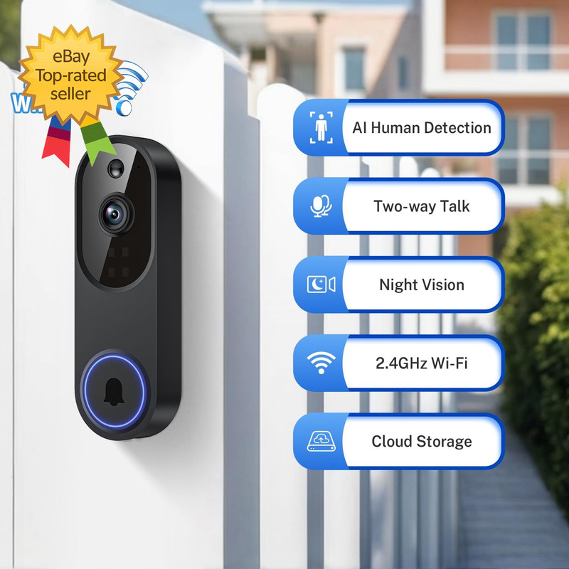 1080P WiFi Video Doorbell Camera Two Way Audio Night Vision AI Smart gallery