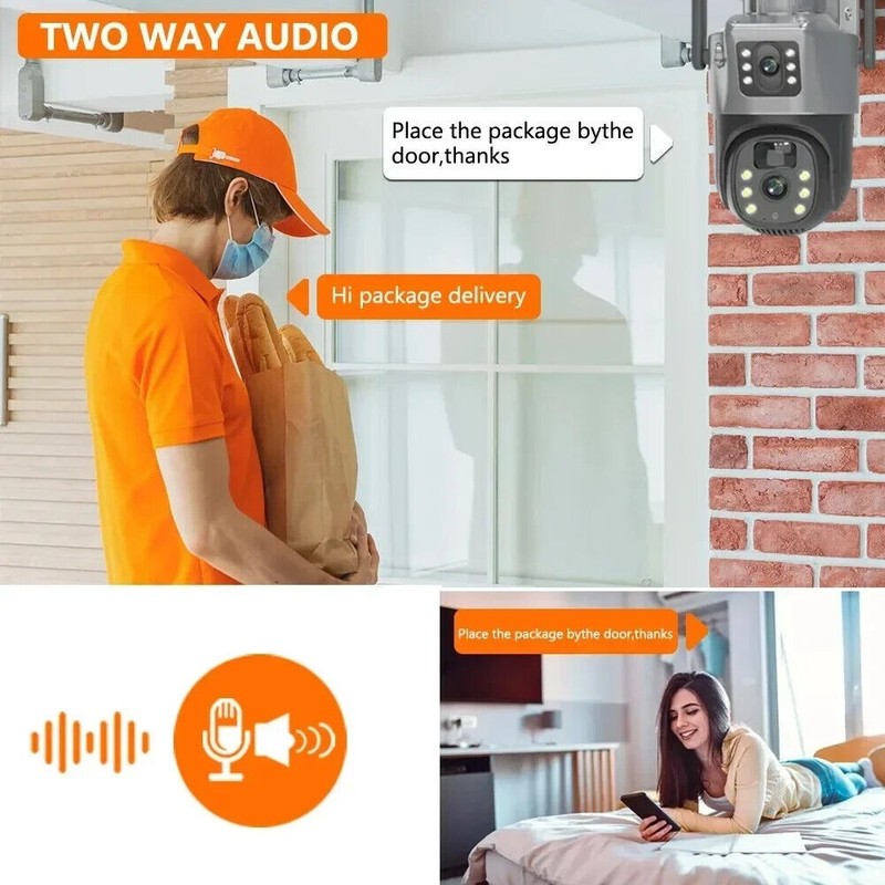 5G 1080P 360° Camara De Seguridad WIFI Inalambrica Para Casa Exterior Con Audio gallery