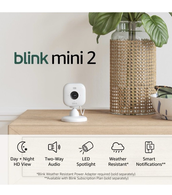 Blink Mini 2 HD 1080p Smart Security Camera Indoor/Outdoor Plug-In