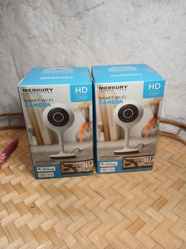 Merkury Innovations Smart Wi-Fi Security Camera HD 720p Works with Alexa Google