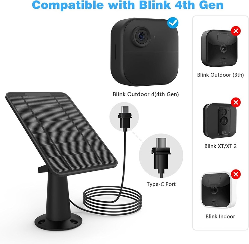 4 Pack 6W Solar Panel for Blink Outdoor 4 - Weatherproof Charging Solution gallery