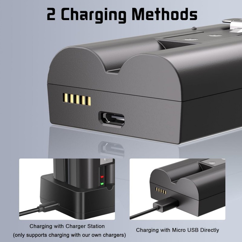 2 Pack 7200mAh Rechargeable Battery and Charger Station for Ring Doorbell 2/3/4 gallery