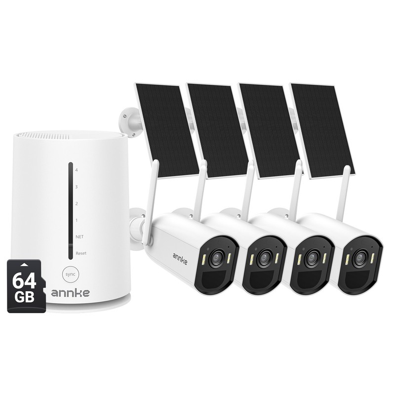 ANNKE 4MP Wireless Solar Power Color Night Security Camera System Two Way Audio gallery