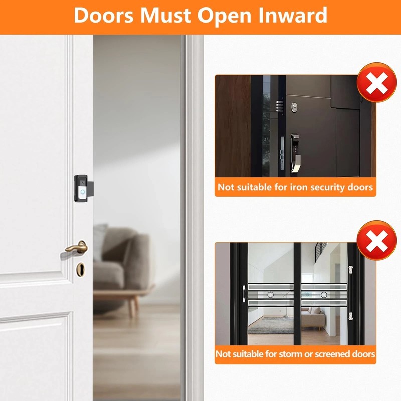 Anti-Theft Ring/Camera Video Doorbell Mount, Door Bracket No Drilling gallery
