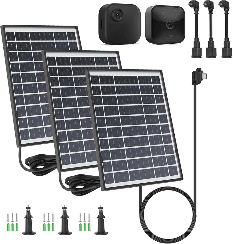 3pk Blink Outdoor 4 Solar Panel Charger - 5V, Waterproof, 11.8Ft Cable gallery