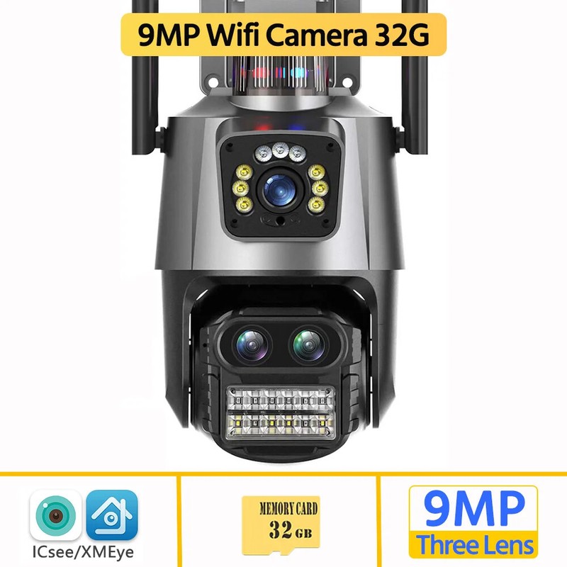 9MP WiFi Camera Outdoor Security PTZ Auto Tracking CCTV Video Surveillance NVR gallery