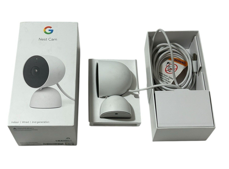 Google Nest Cam Indoor Wired 2nd Generation Smart Security Camera White-Tested