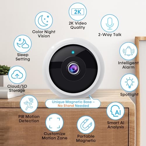 4 Pack Wireless Magnetic Security Camera 2K WiFi gallery