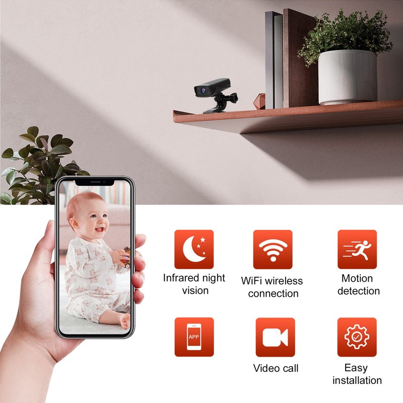 Wireless Camera HD Night Mode Support Wide Angle Panoramic View Large Capac JPOS gallery